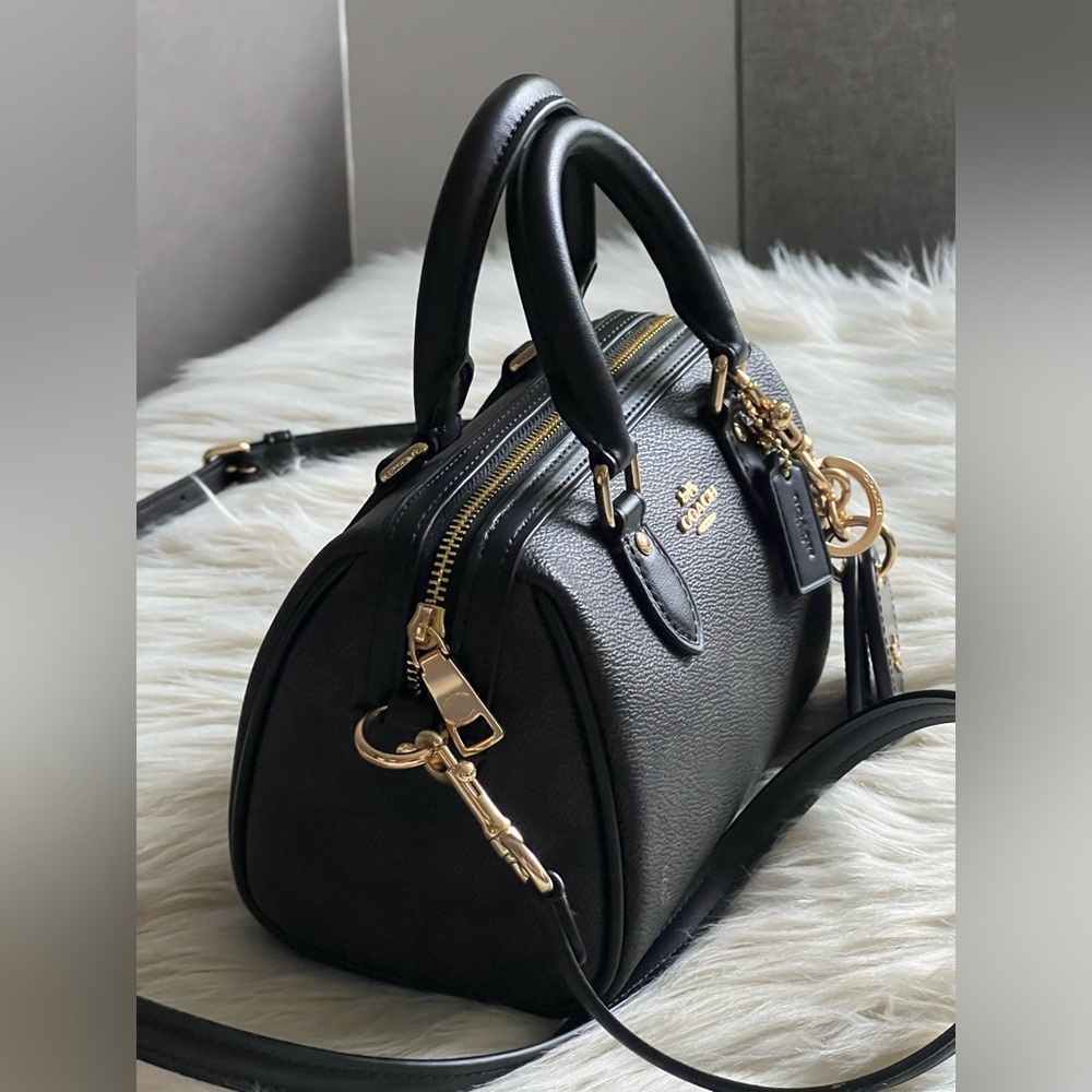 💰SOLD - CCL59 - Coach Mini Rowan Crossbody Bag in Signature Canvas Gift Set - Picture 6 of 14